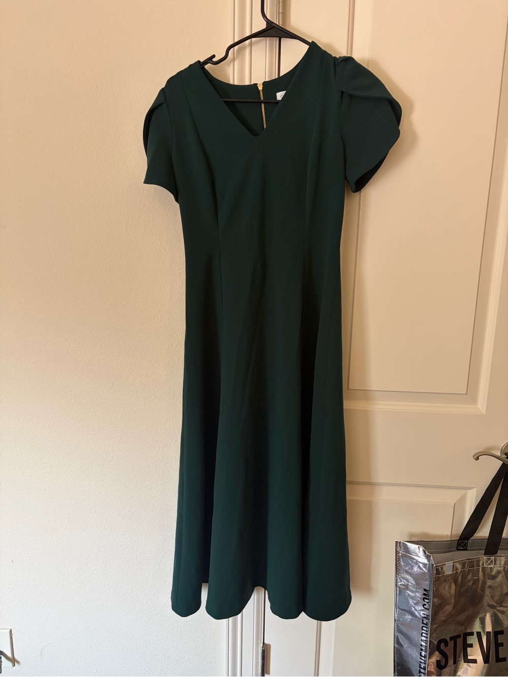 Calvin Klein dark green midi dress size 6